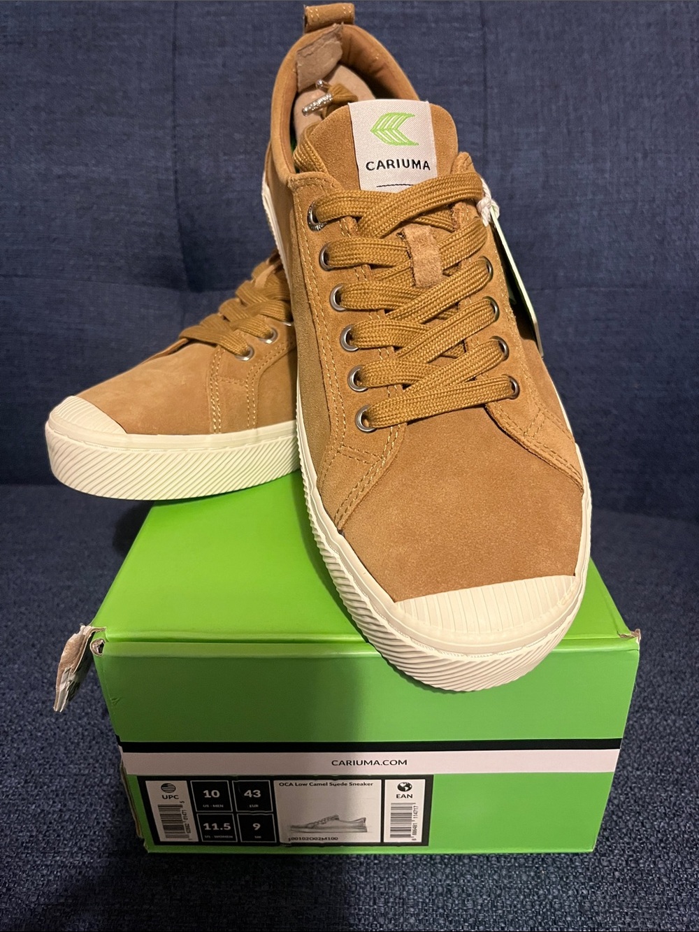 Cariuma Men’s OCA Low Suede Sneaker - Camel - Size 10 Men or 11.5 Women